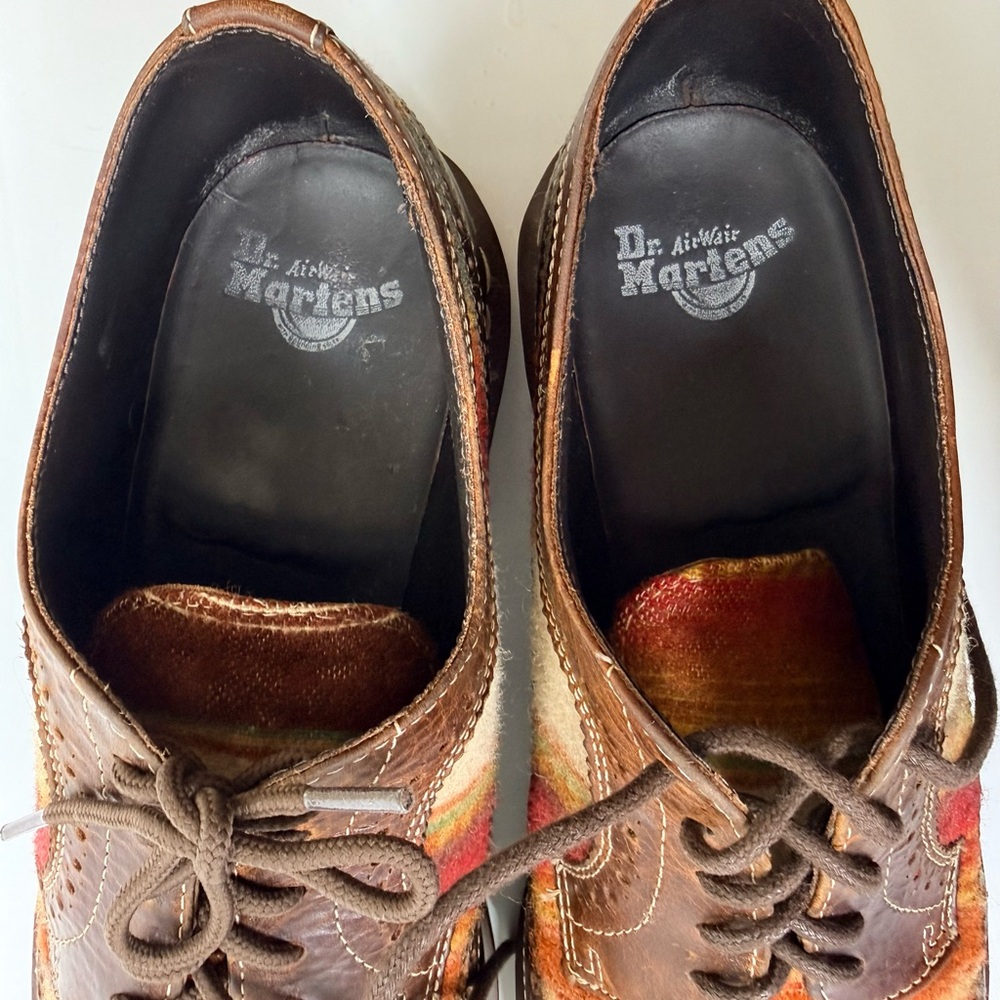 Dr Martens x Pendleton Doc’s Sz 13 Wingtip Oxfords Santa Fe Stripe Wool leather - Picture 9 of 12